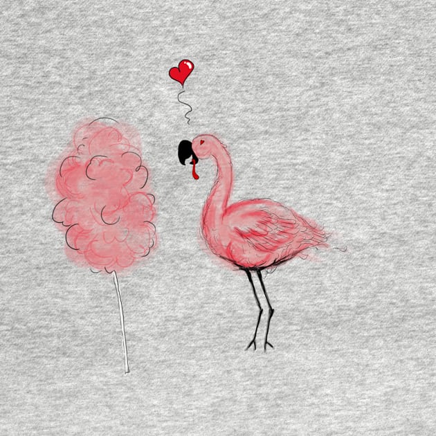 Flamingo Love Funny Candy Lover Tee by PolygoneMaste